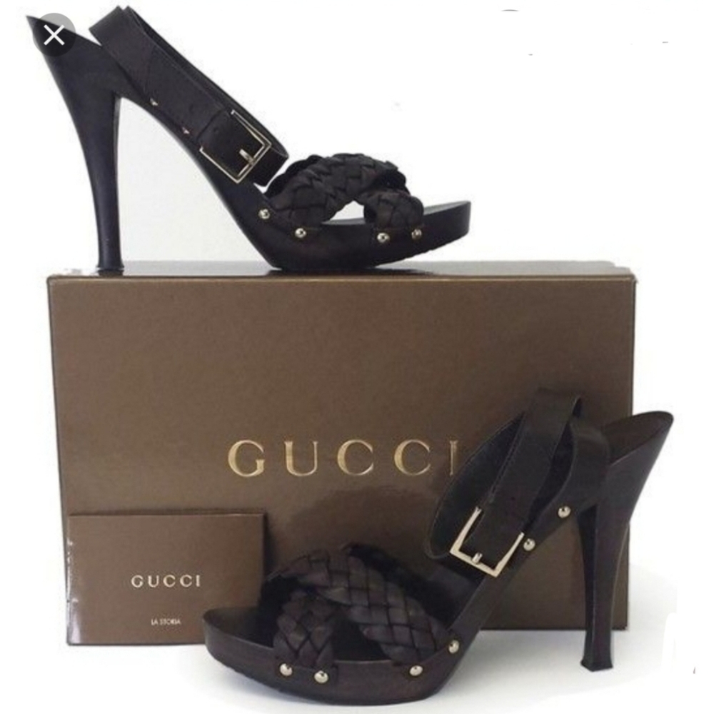 💥Reduced 10% Gucci Lifford wood heel W9.5 EUC